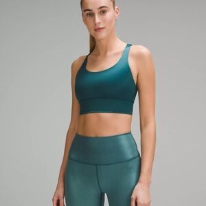 Lululemon Energy Longline Bra Foil
Medium Support, B–D Cups in Storm Green